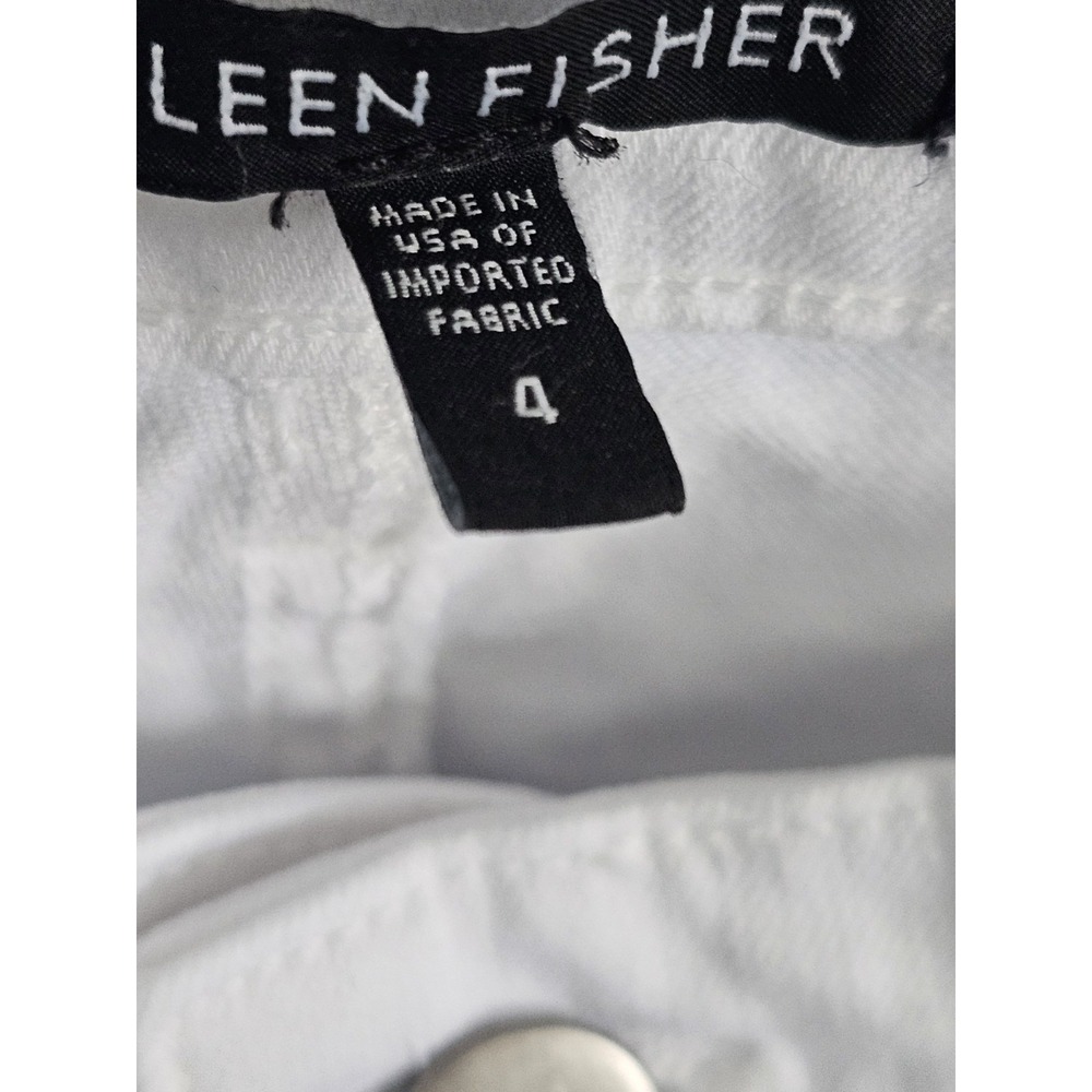 Eileen Fisher Organic Cotton Stretch Straight Leg‎ Jeans White Women's Size 4 - Picture 4 of 5
